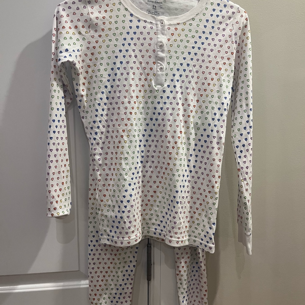 Colorful Heart Print Kids Pajamas